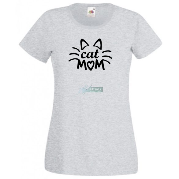 Cat mom, cica anya, macska mami női rövid ujjú póló