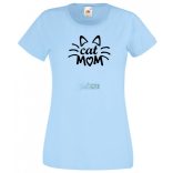 Cat mom, cica anya, macska mami női rövid ujjú póló