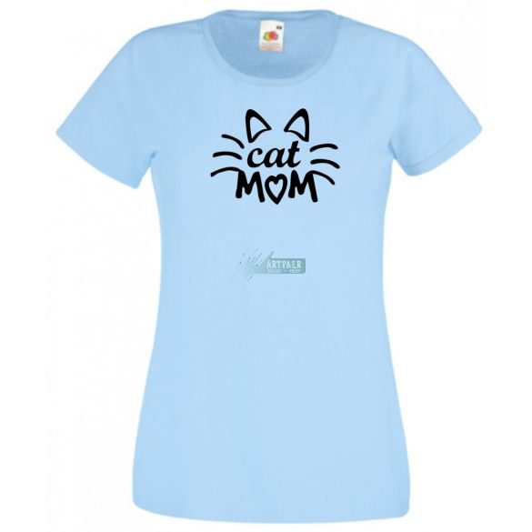 Cat mom, cica anya, macska mami női rövid ujjú póló