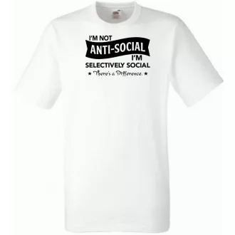 I am not anti-social férfi rövid ujjú póló
