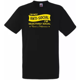 I am not anti-social férfi rövid ujjú póló