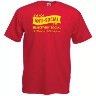 I am not anti-social férfi rövid ujjú póló