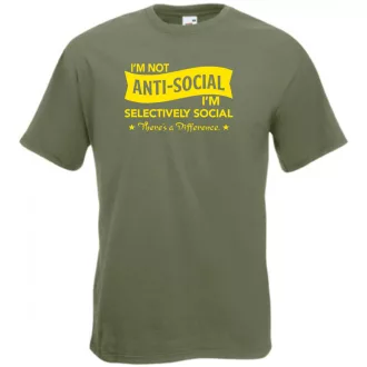I am not anti-social férfi rövid ujjú póló