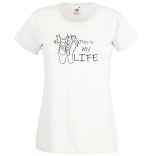 Balett cipellők, balett, tánc az élet női rövid ujjú póló