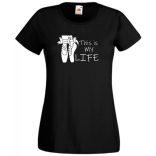 Balett cipellők, balett, tánc az élet női rövid ujjú póló