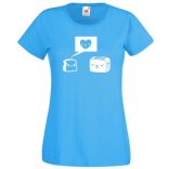 Humor, szerelem, pirítós és kenyérpirító női rövid ujjú póló