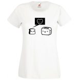 Humor, szerelem, pirítós és kenyérpirító női rövid ujjú póló