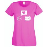 Humor, szerelem, pirítós és kenyérpirító női rövid ujjú póló