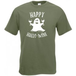   Happy hallo-wine, vicces halloween férfi rövid ujjú póló