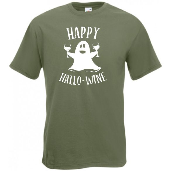 Happy hallo-wine, vicces halloween férfi rövid ujjú póló