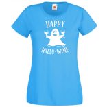 Happy Hallo - wine, vicces Halloween-i minta női rövid ujjú póló