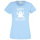 Happy Hallo - wine, vicces Halloween-i minta női rövid ujjú póló