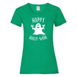 Happy Hallo - wine, vicces Halloween-i minta női rövid ujjú póló
