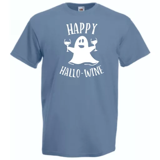 Happy hallo-wine, vicces halloween férfi rövid ujjú póló