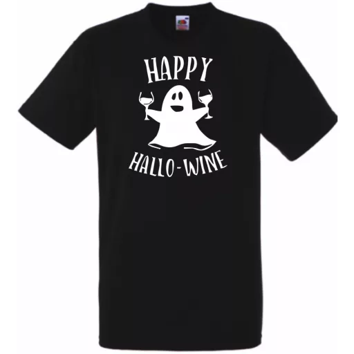 Happy hallo-wine, vicces halloween férfi rövid ujjú póló