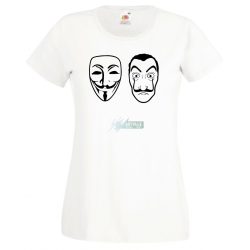   Money Heist, Dali és Anonymus maszk női rövid ujjú póló