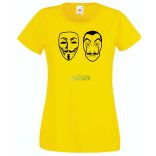 Money Heist, Dali és Anonymus maszk női rövid ujjú póló