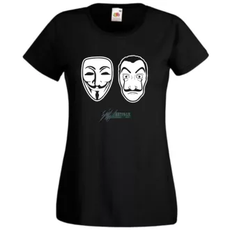   Money Heist, Dali és Anonymus maszk női rövid ujjú póló