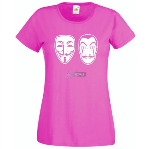 Money Heist, Dali és Anonymus maszk női rövid ujjú póló