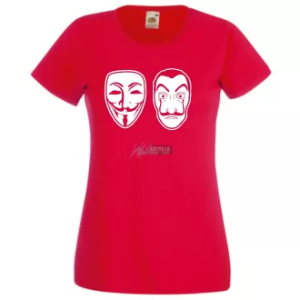   Money Heist, Dali és Anonymus maszk női rövid ujjú póló