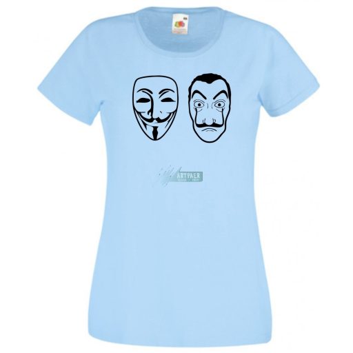 Money Heist, Dali és Anonymus maszk női rövid ujjú póló