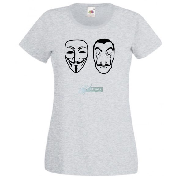 Money Heist, Dali és Anonymus maszk női rövid ujjú póló