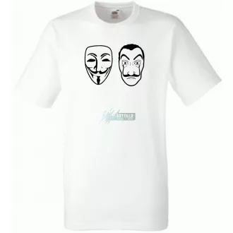   Arcmaszk - Dali és Anonymus - Money Heist férfi rövid ujjú póló