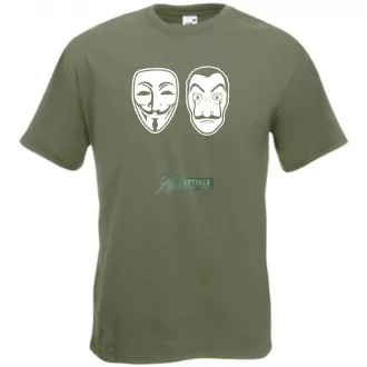   Arcmaszk - Dali és Anonymus - Money Heist férfi rövid ujjú póló