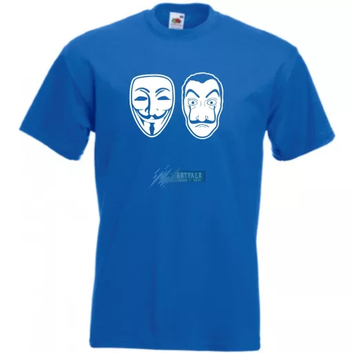 Arcmaszk - Dali és Anonymus - Money Heist férfi rövid ujjú póló