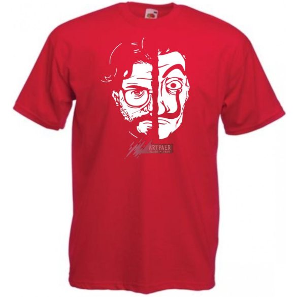 A professzor és az ő Dali arcmaszkja - Money Heist férfi rövid ujjú póló