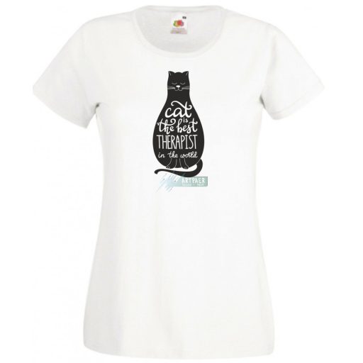 A macska a legjobb terepauta - angol - női rövid ujjú póló