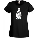 A macska a legjobb terepauta - angol - női rövid ujjú póló