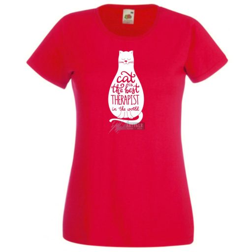 A macska a legjobb terepauta - angol - női rövid ujjú póló