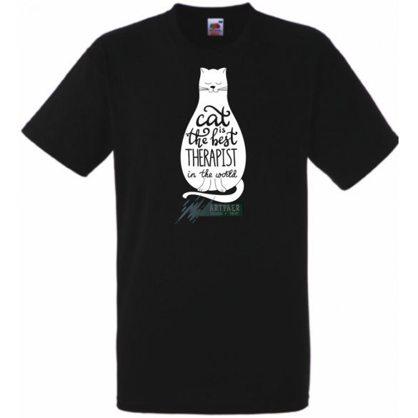A macska a legjobb terapeuta minta férfi rövidujjú póló