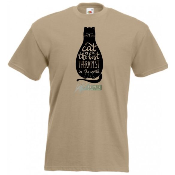 A macska a legjobb terapeuta minta férfi rövidujjú póló