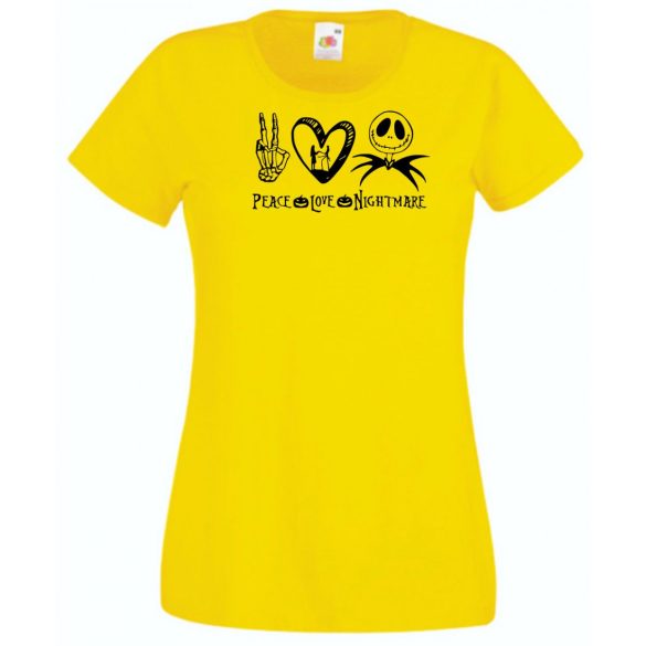 béke, szeretet és rémálom női rövid ujjú póló