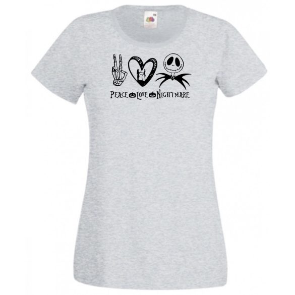 béke, szeretet és rémálom női rövid ujjú póló