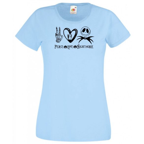 béke, szeretet és rémálom női rövid ujjú póló