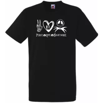 Peace Love and Nightmare férfi rövid ujjú póló