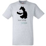 Maci család, bear hug, mackó apa és maci gyermek, maci ölelés minta férfi rövid ujjú póló