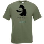 Maci család, bear hug, mackó apa és maci gyermek, maci ölelés minta férfi rövid ujjú póló