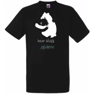   Maci család, bear hug, mackó apa és maci gyermek, maci ölelés minta férfi rövid ujjú póló
