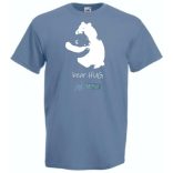 Maci család, bear hug, mackó apa és maci gyermek, maci ölelés minta férfi rövid ujjú póló