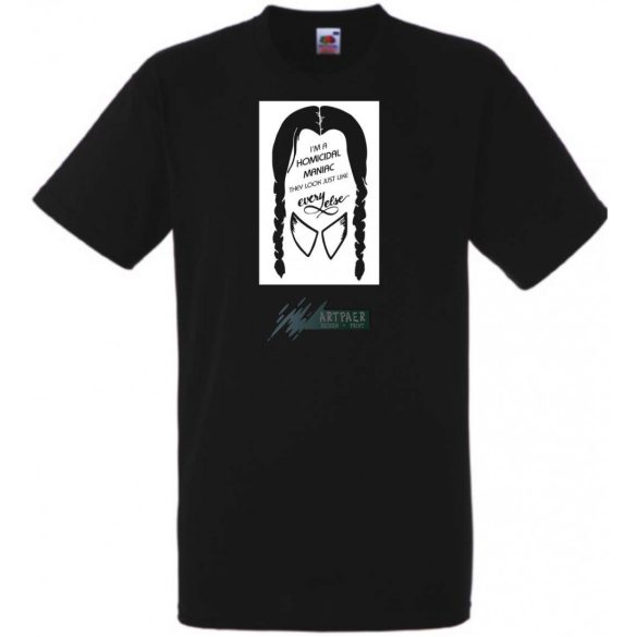 Wednesday - I am a homicidal maniac mintás férfi rövid ujjú póló