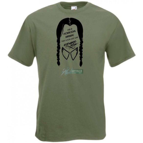 Wednesday - I am a homicidal maniac mintás férfi rövid ujjú póló