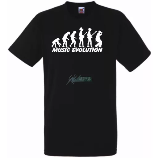 Music evolution - mintás férfi rövid ujjú póló