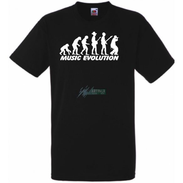 Music evolution - mintás férfi rövid ujjú póló