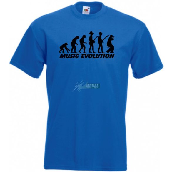 Music evolution - mintás férfi rövid ujjú póló