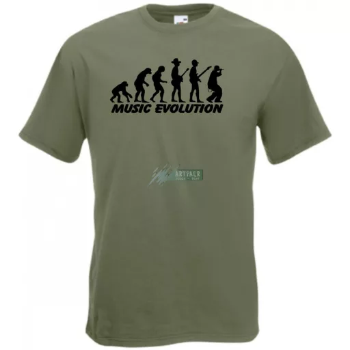 Music evolution - mintás férfi rövid ujjú póló