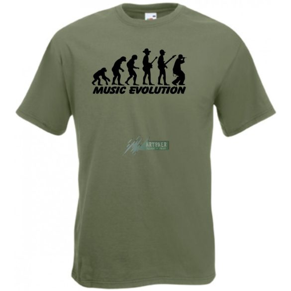 Music evolution - mintás férfi rövid ujjú póló